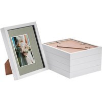 "3D Box Photo Frames - 8x10"" with 4x6"" Mount - Pack of 5 - Grey"