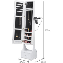 Storage Mirror Full Length LED  - White - thumbnail 2