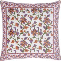Mentera Floral Velvet Cushion - Lilac/Coral / Polyester - image 1
