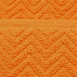 100 Percent Cotton Chevron Towels - Tangerine / 50x80 cm - thumbnail 2