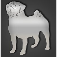 Pug Style 1 Silver Acrylic Mirror - Silver