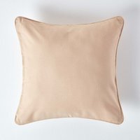 Homescapes Cotton Plain Cushion Cover - Beige / 45cm - thumbnail 1