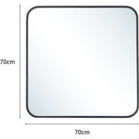 Modern Square Wall Mirror - Black