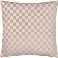 Larro Chenille Checkerboard Cushion - Natural / Feather - image 1