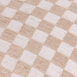 Larro Chenille Checkerboard Cushion - Natural / Feather - thumbnail 3