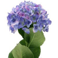 Artificial Silk Hydrangea Single Stem - Blue - thumbnail 1
