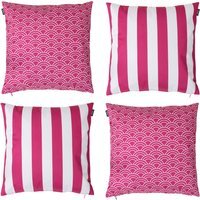 Icon Deck Stripe Outdoor Cushion (Set of 4) - Reversible Print - Pink - thumbnail 1