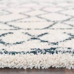 Boho Moroccan Linear Shaggy Living Area Rug - Cream / 240 x 60cm - thumbnail 4