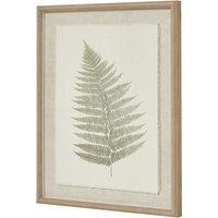 Bracken Art On Texture-Torn Paper With Beaded Frame White - White