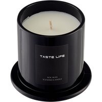 Soy Wax Scented Candle with Glass Cloche - Black / Sky Cypress