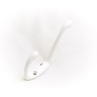 Two Prong Hat and Coat Hook - White