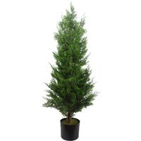 Artificial Cedar Tree Natural Wood Trunk 120cm - Green