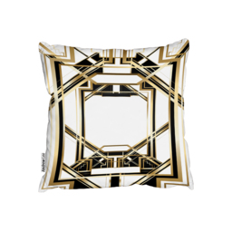 Art Deco Golden Black Frame Outdoor Cushion - Yellow / 60cm - thumbnail 2