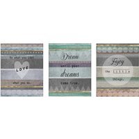 Madera Positive Typography Wall Plaques - Set of 3 - Assorted