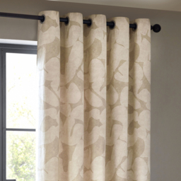 Set of 2 Brinn Abstract Cotton Eyelet Curtains - Natural / 168cm / 137cm - thumbnail 5