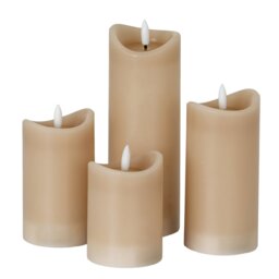 Luxe Collection Melted LED Candle Flameless, Realistic Glow - Taupe - thumbnail 3