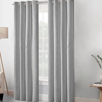 Deluxe Quilted Grandeur Pinsonic Ringtop Curtain Pair - Grey / 72cm - image 1