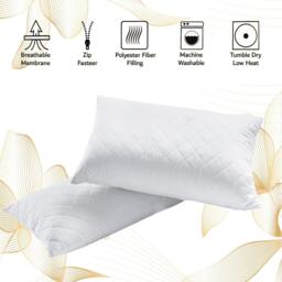 Quilted Pillow Protectors - White / 2 - thumbnail 2