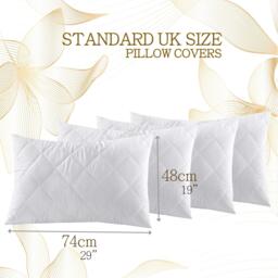 Quilted Pillow Protectors - White / 2 - thumbnail 4