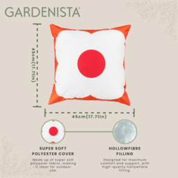 Water Resistant Garden Outdoor Printed Scatter Cushion - Orange Red / 4 - thumbnail 5