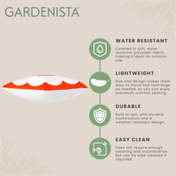Water Resistant Garden Outdoor Printed Scatter Cushion - Orange Red / 4 - thumbnail 4