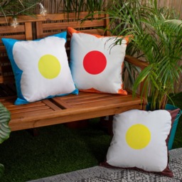 Water Resistant Garden Outdoor Printed Scatter Cushion - Orange Red / 4 - thumbnail 2