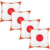 Water Resistant Garden Outdoor Printed Scatter Cushion - Orange Red / 4
