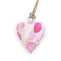 Pink Abstract Wooden Heart Decor - Small, Stylish Home Accent - Pink