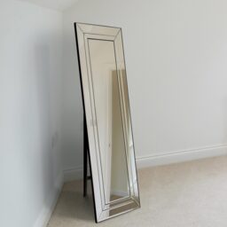 MirrorOutlet Double Bevel Modern Venetian Cheval Free Standing Mirror 150 X 40cm - All glass - thumbnail 3