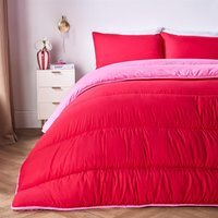 OHS Coverless 10.5 Tog Duvet Set - Hot Pink/Red / 200cm / Single / 1.65kg