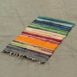 Rainbow Rag Rug 150x90cm Premium Quality Vibrant Colors - Multi - thumbnail 3