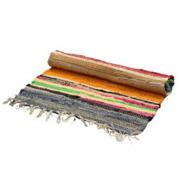 Rainbow Rag Rug 150x90cm Premium Quality Vibrant Colors - Multi - thumbnail 4