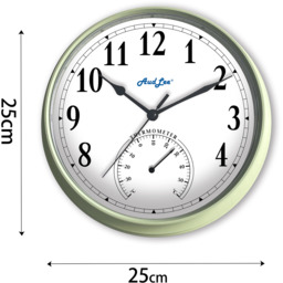 Tub Wall Clock with Thermometer - Pastel Green - thumbnail 2