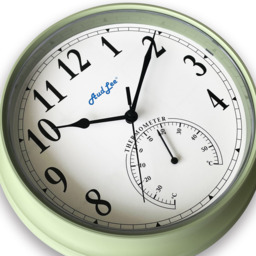 Tub Wall Clock with Thermometer - Pastel Green - thumbnail 4