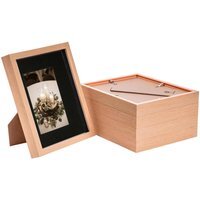 "3D Box Photo Frame - 8x10"" with 4 x 6"" Mount - Pack of 5 - Light Wood/Black"