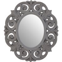Chloe Wooden Frame Wall Mirror - Grey