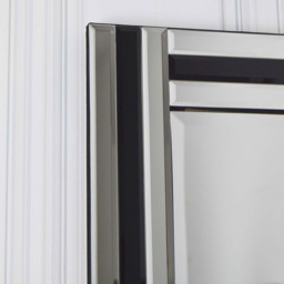 MirrorOutlet Dalton Black All Glass Dress Mirror - Black - thumbnail 3
