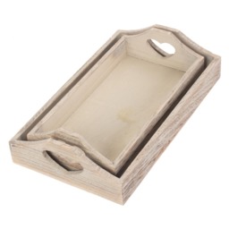Shallow Wooden Heart Cut Out Tray - Brown / 18cm - thumbnail 4