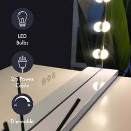 Mae Hollywood Vanity Mirror with LED Lights - Silver - thumbnail 2