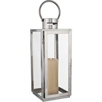 Stainless Steel and Glass Lantern - Silver