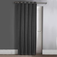 Classic Waffle Blackout Door Panel Curtain - Charcoal