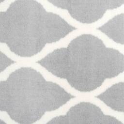 Grey White Classic Trellis Living Room Rug - Grey / 160 x 160cm - thumbnail 2