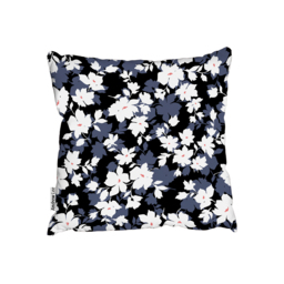 White, Black  Purple Flowers Outdoor Cushion - Purple / 60cm - thumbnail 2
