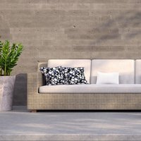 White, Black  Purple Flowers Outdoor Cushion - Purple / 60cm - thumbnail 1