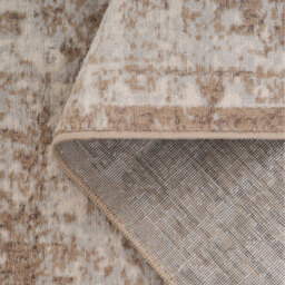 Geometric Bordered Distressed Living Area Rug - Beige / 110 x 60cm - thumbnail 5