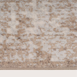 Geometric Bordered Distressed Living Area Rug - Beige / 110 x 60cm - thumbnail 3