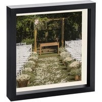 "3D Box Photo Frame - 10x10"" with 8x8"" Mount - Black/Ivory" - thumbnail 1