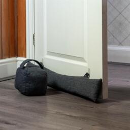16 x 16cm Herringbone Door Stop Pack of 2 - Grey / 14cm - thumbnail 2