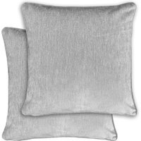 Knightsbridge Textured Chenille Pair of Cushion Covers - 43x43cm - Cases Only - Grey