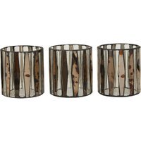 Set of 3 Gaia Tealight Holders - Multi colour